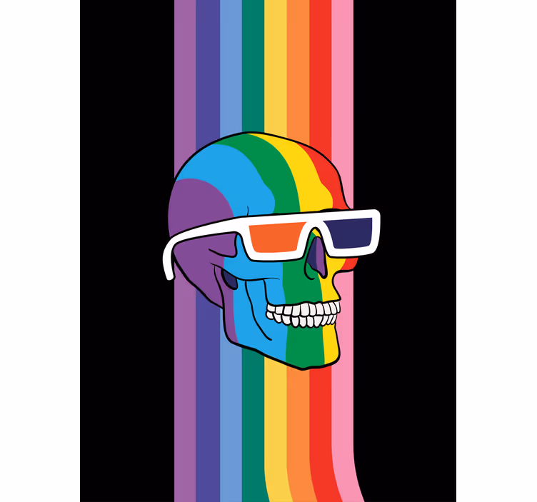 Jaluzele cu rolete Geek nuanțe de craniu curcubeu - TenStickers
