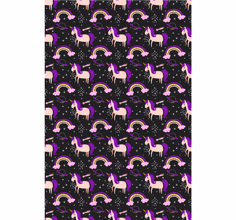 Rulou geam pentru copii cu unicorni roz și arce - TenStickers