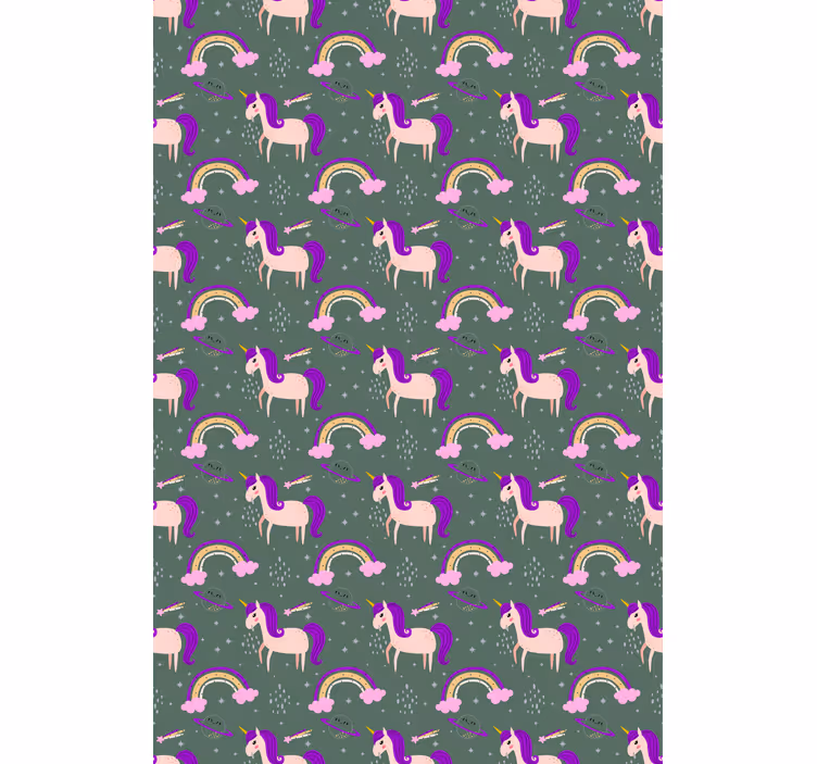 Rulou geam pentru copii model de unicorn violet - TenStickers
