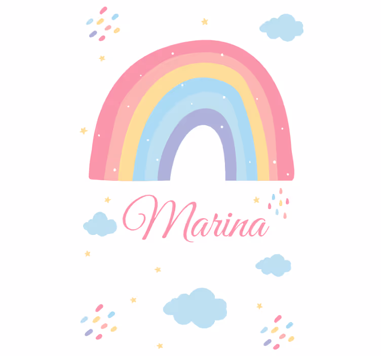 Curcubeu drăguț și nor în Rulouri pastel - TenStickers