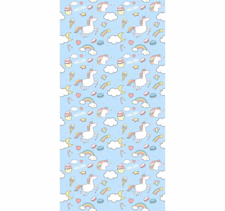 Rulou geam pentru copii drăguți unicorni și curcubee - TenStickers