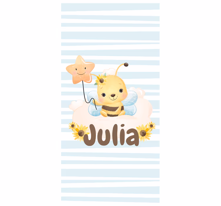 Rulou geam pentru copii drăguță albină cu nume - TenStickers