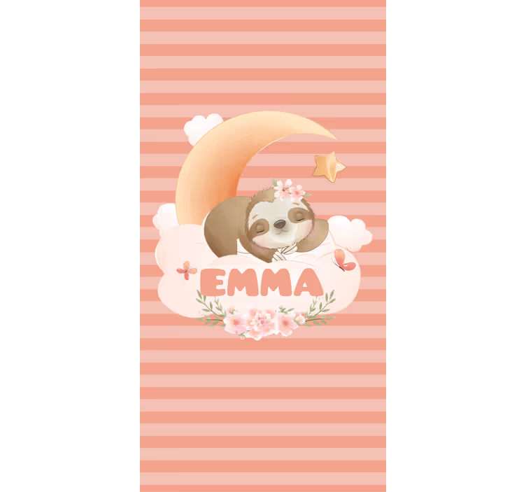 Rulou geam pentru copii nume cu leneș și lună - TenStickers