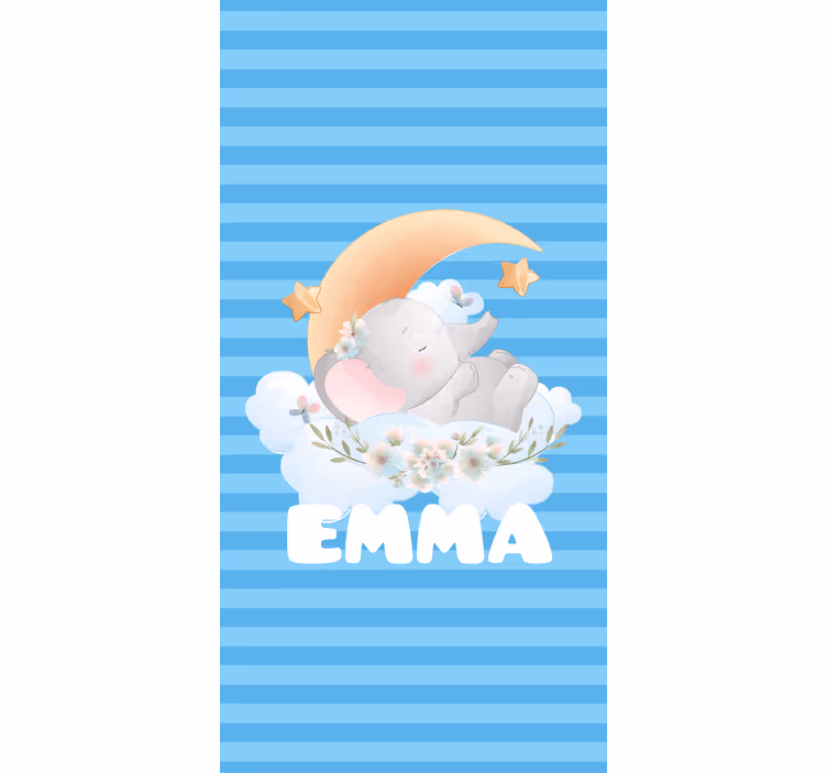 Animale drăguțe elefant cu nume de pepinieră Rulouri - TenStickers