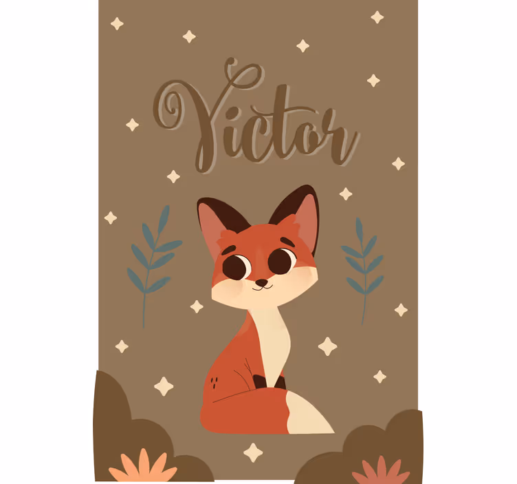 Rulou geam pentru copii design personalizat de vulpe - TenStickers