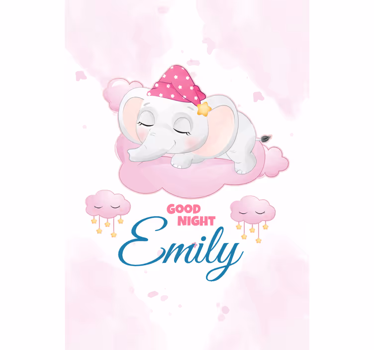 Rulou geam pentru copii elefant adormit cu nume - TenStickers