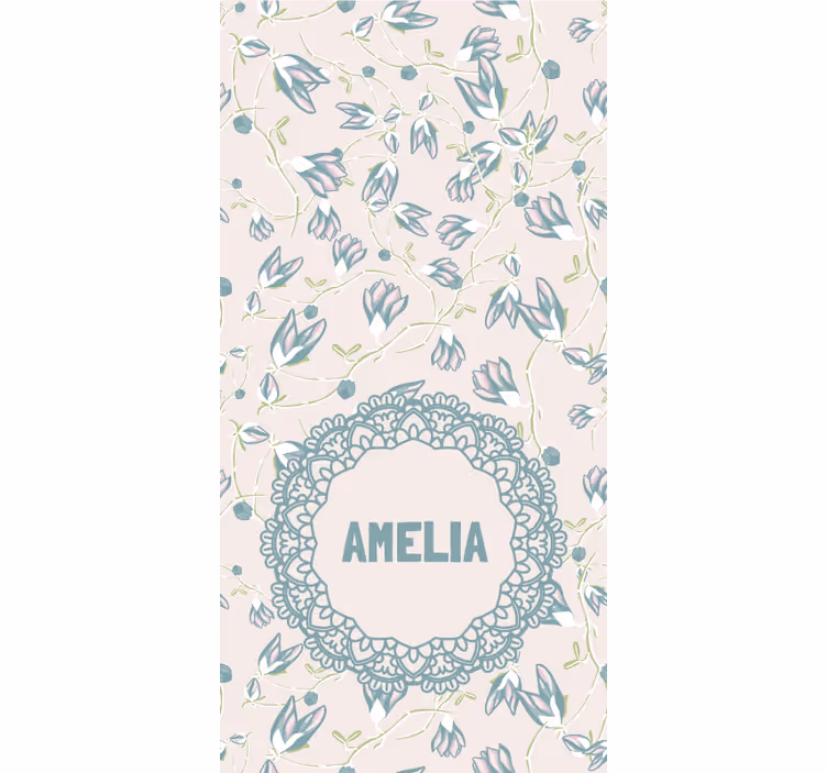 Rulou geam tineret nume cu motiv floral delicat - TenStickers