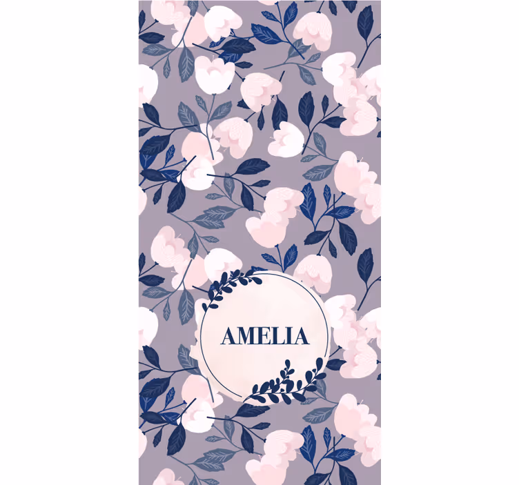 Rulou geam tineret design floral violet cu nume - TenStickers