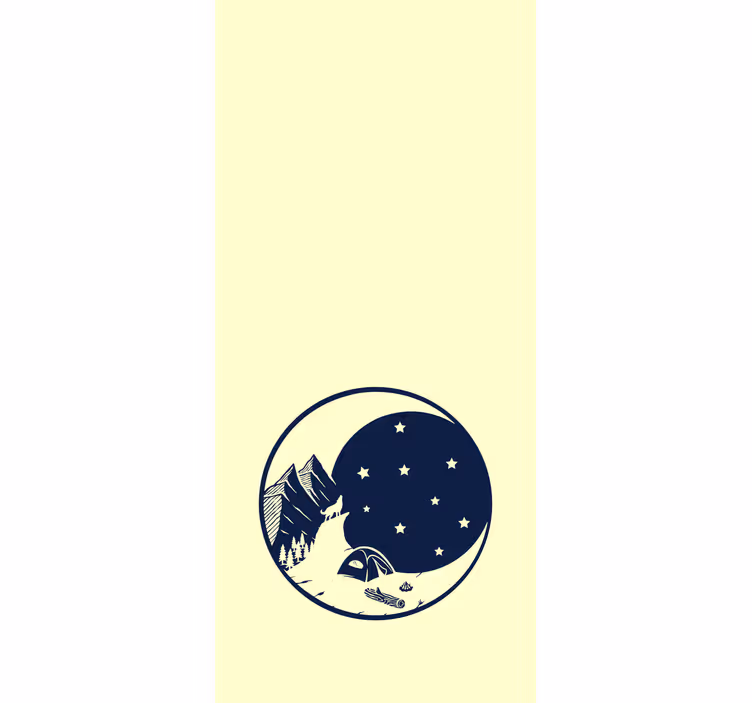 Rulou geam originalul scena de noapte de munte - TenStickers
