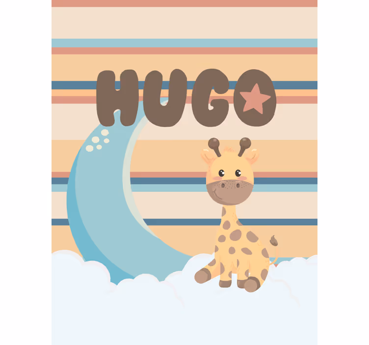 Rulou geam copil girafa cu nori - TenStickers