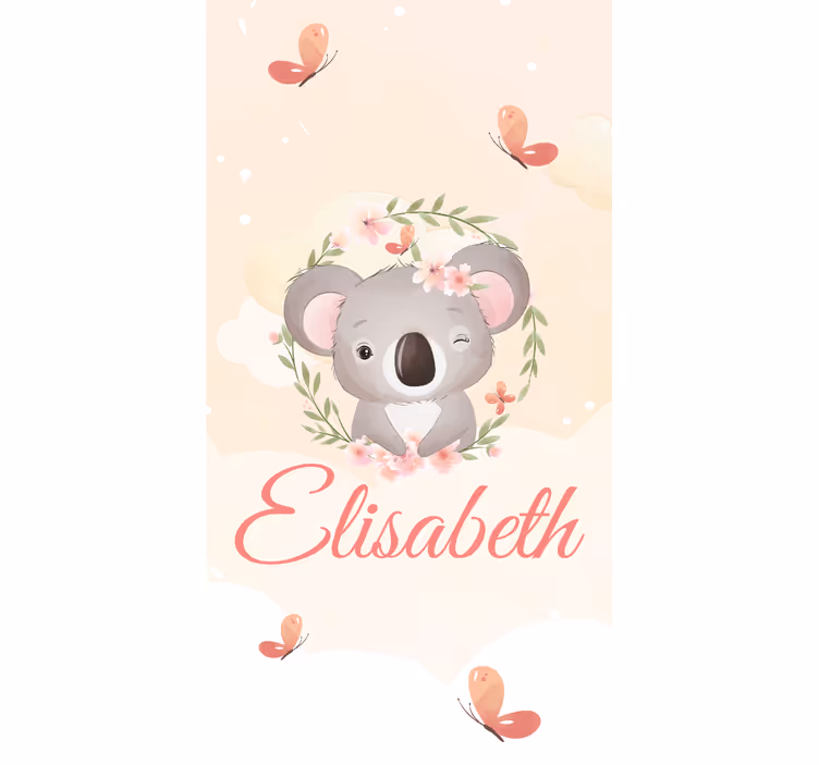 Rulou geam pentru copii koala bebeluș cu nume - TenStickers