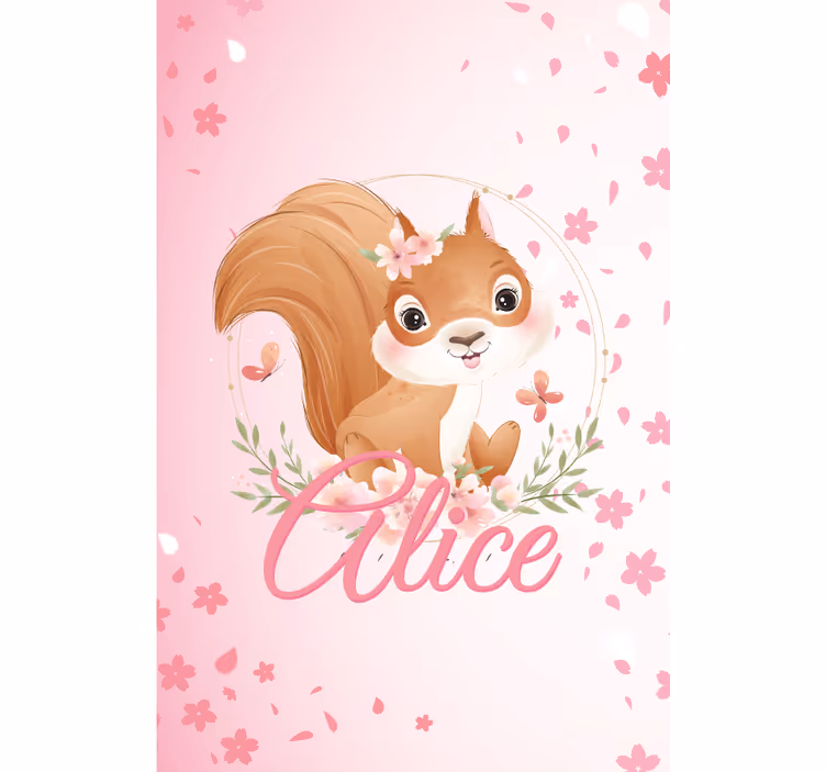 Rulou geam pentru copii veverita cu nume - TenStickers