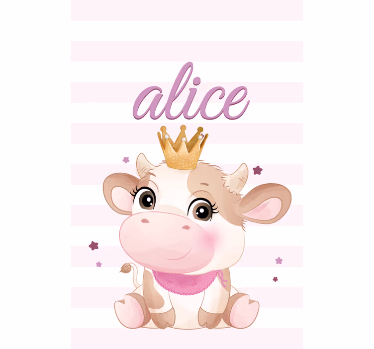 Rulou geam copil vacă încoronată cu nume - TenStickers