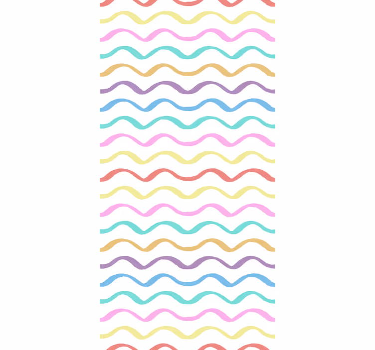 Rulou geam pentru copii linii ondulate colorate - TenStickers