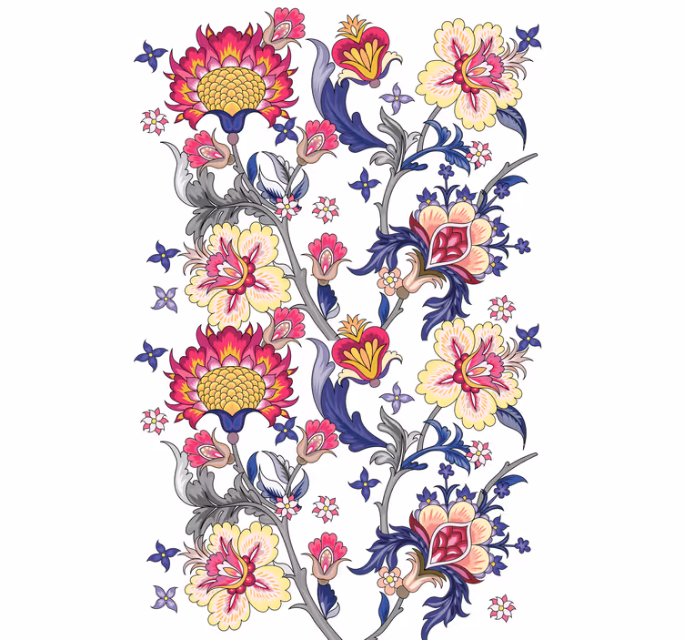Rulou geam floral aranjament floral vibrant - TenStickers