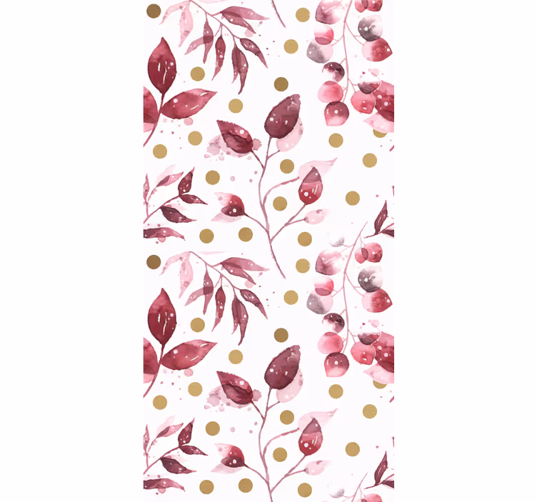 Rulou geam flori și plante model de puncte florale - TenStickers