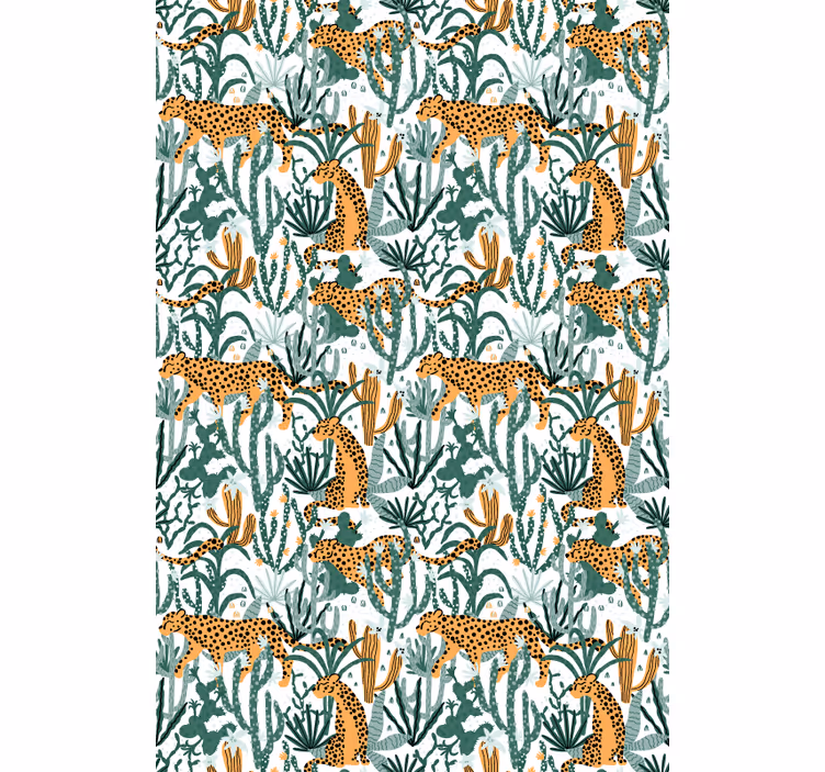 Rulou geam animale safari flora fauna - TenStickers
