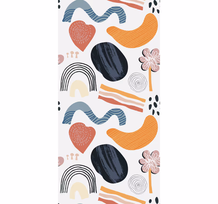 Rulou geam cu desene forme abstracte pastelate - TenStickers