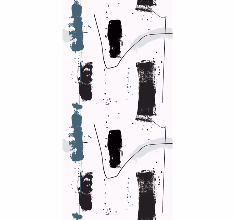 Rulou geam modern design cu pensule abstracte - TenStickers