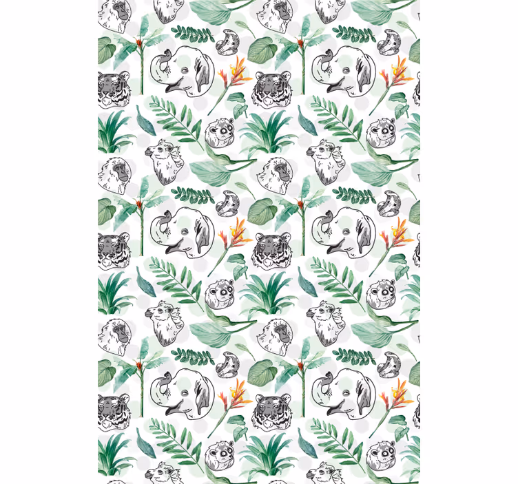 Rulou geam pentru copii animale verzi ale junglei - TenStickers