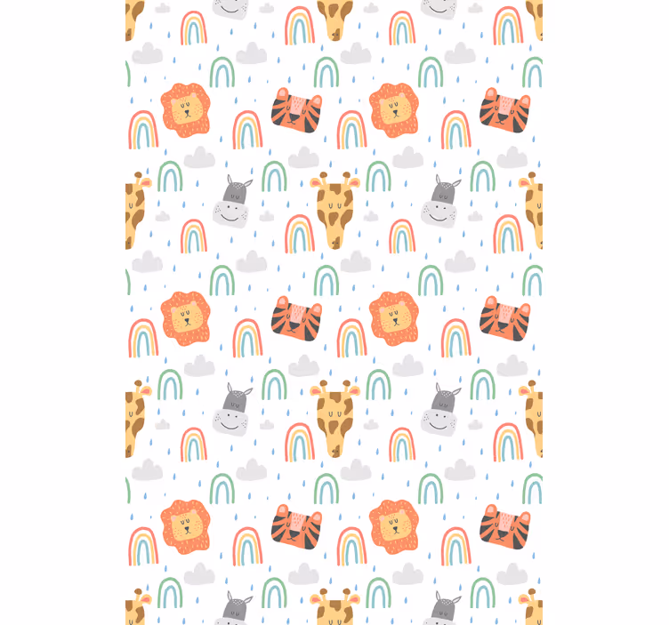 Rulou geam nordic animale sălbatice cu curcubee - TenStickers