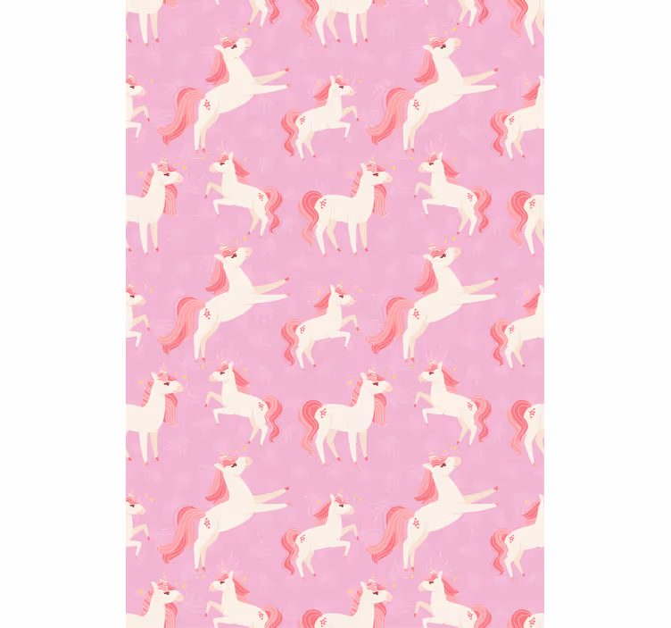 Rulou geam pentru copii fantezie unicorn roz - TenStickers