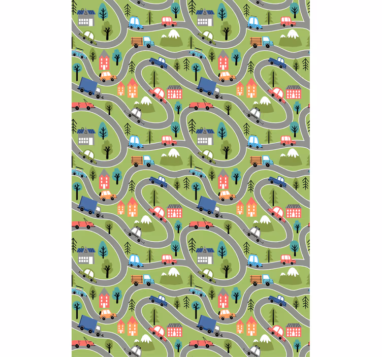 Rulou geam pentru copii drumuri de vehicule colorate - TenStickers