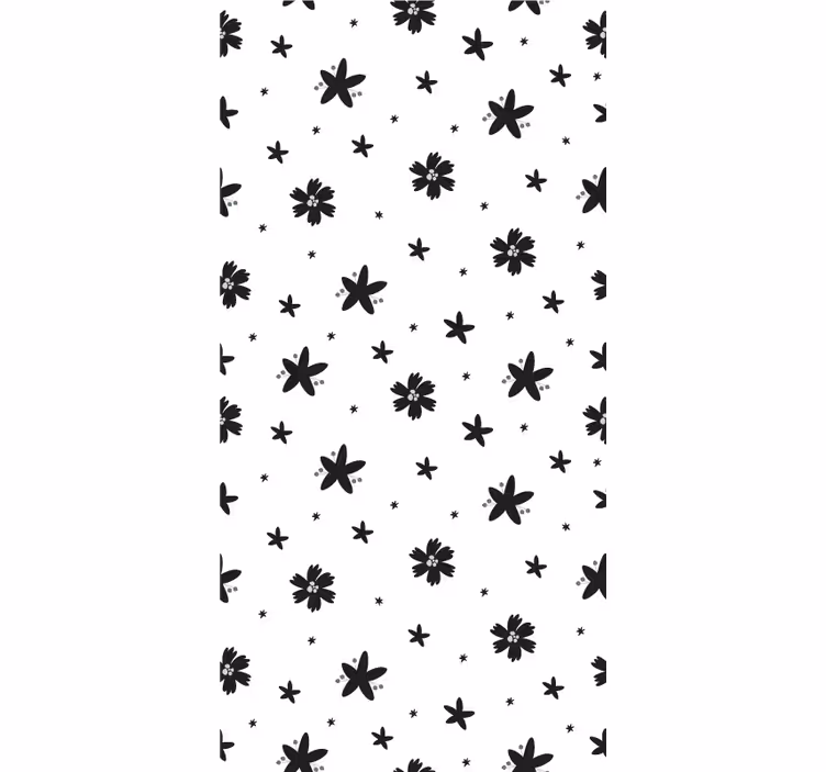 Rulou geam floral design alb-negru - TenStickers