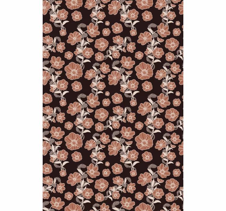 Rulou geam floral model întunecat de epocă - TenStickers