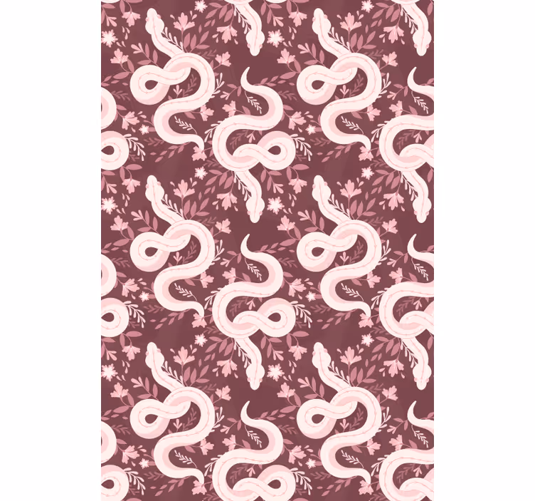 Rulou geam animale șerpi încolăciți floral - TenStickers