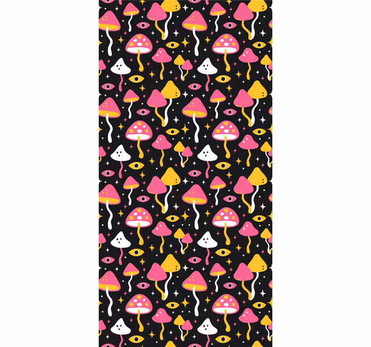 Ciuperci magice roz Rulouri modern - TenStickers