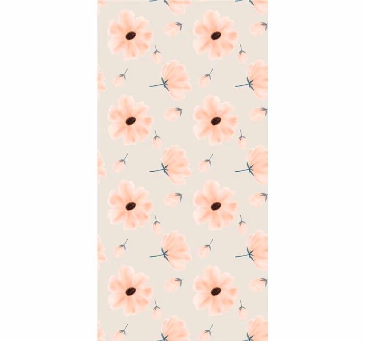 Rulou geam flori și plante model floral pastel - TenStickers