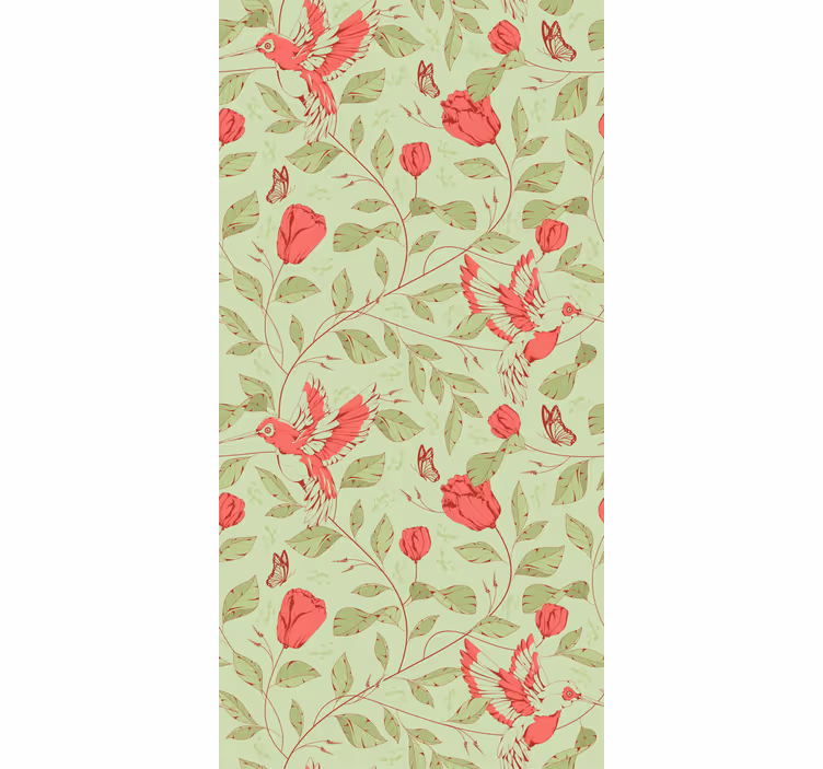 Rulou geam flori și plante colibri și flori - TenStickers