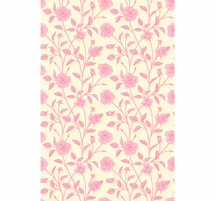 Rulou geam flori și plante trandafir roz floral - TenStickers