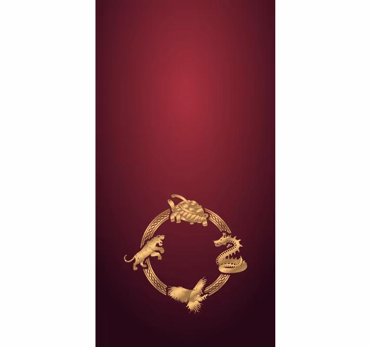 Rulou geam animale creaturi de aur ornate - TenStickers