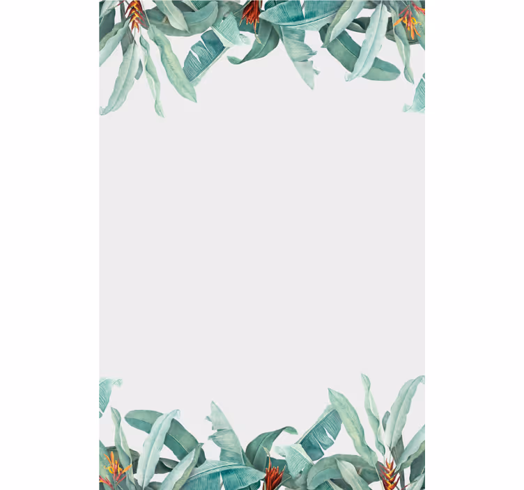 Rulou geam flori și plante marginea frunzelor tropicale - TenStickers