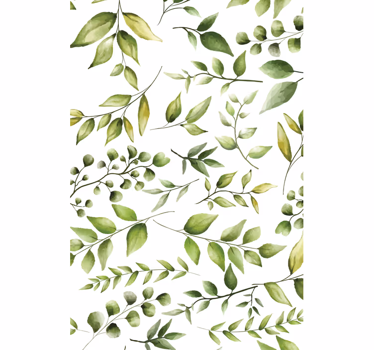 Rulou geam flori și plante model de verdeață elegant - TenStickers
