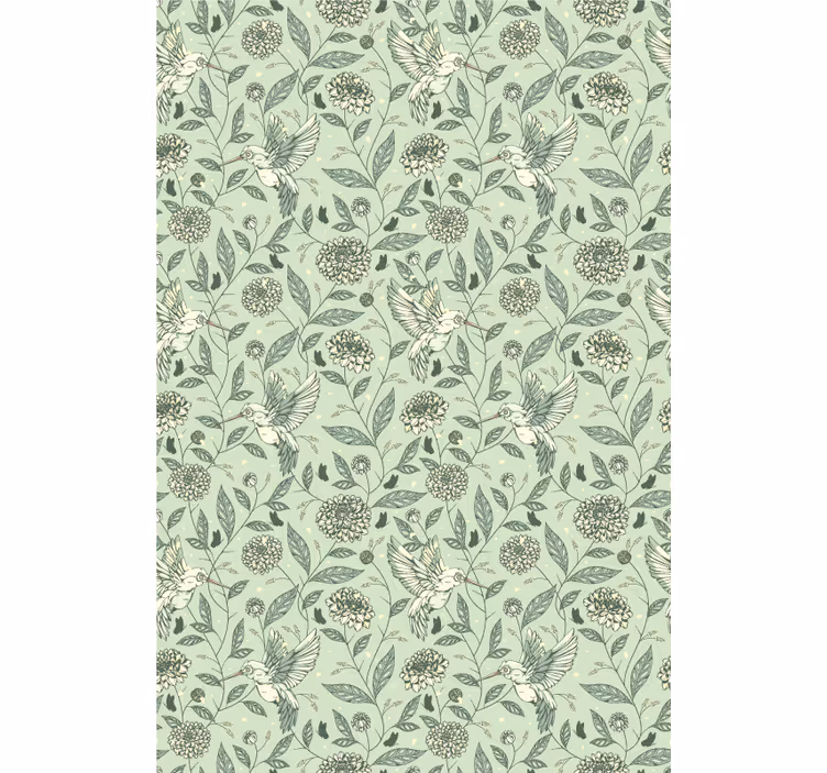 Rulou geam flori și plante design floral fermecător - TenStickers