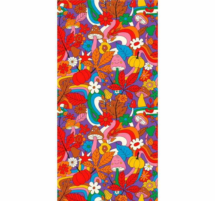 Rulou geam distracție fantezie cu ciuperci colorate - TenStickers