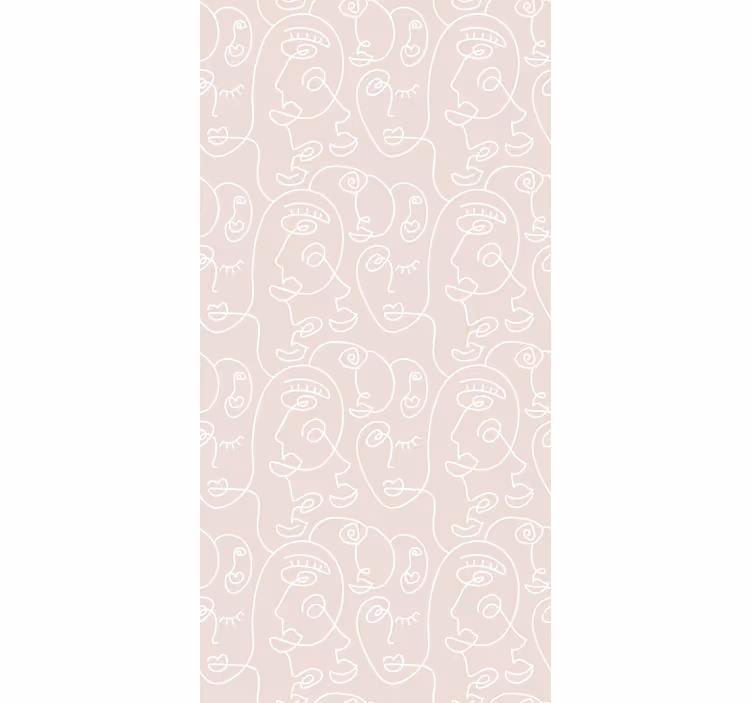 Rulou geam cu desene fețe de linii abstracte - TenStickers