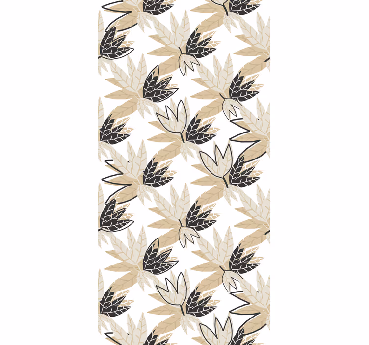 Rulou geam flori și plante motiv elegant de frunze - TenStickers