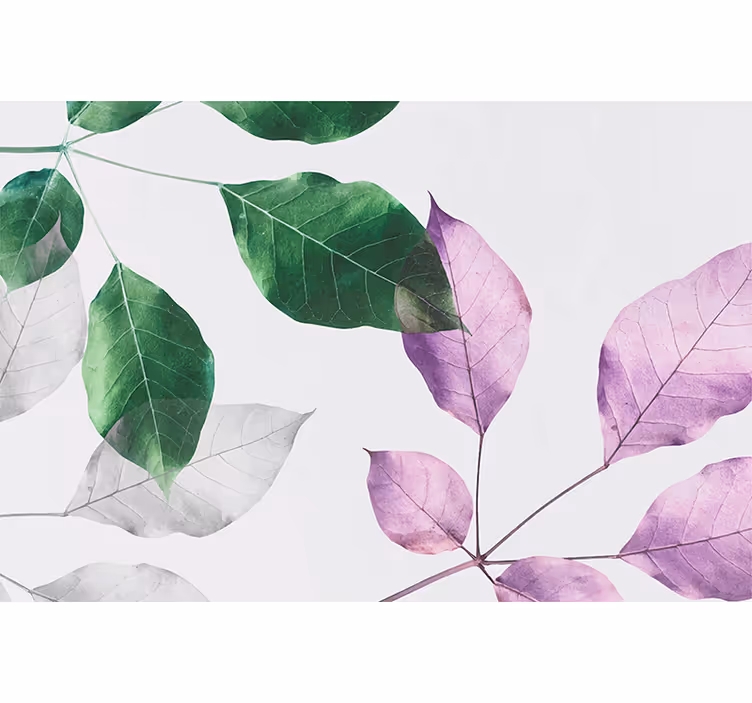 Rulou geam flori și plante modele de frunze vibrante - TenStickers