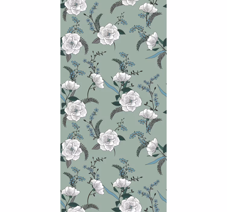 Rulou geam flori și plante model floral de magnolie - TenStickers