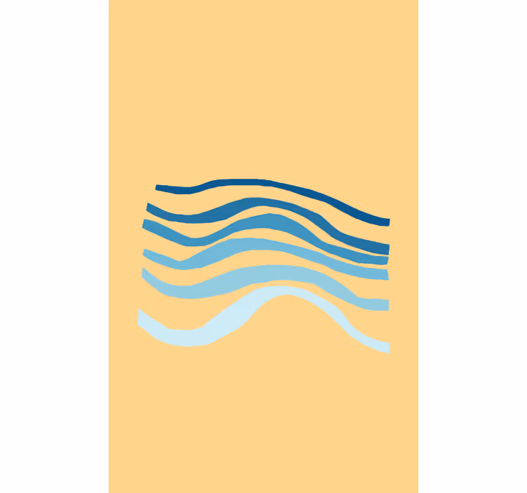 Rulou geam cu desene linii albastre ondulate - TenStickers