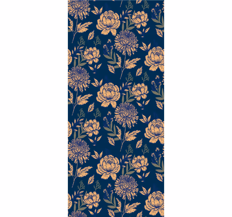 Rulou geam floral model elegant bleumarin - TenStickers