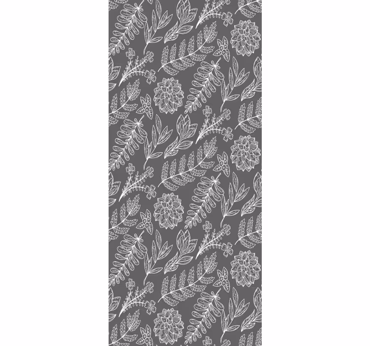 Rulou geam flori și plante model de contur floral - TenStickers