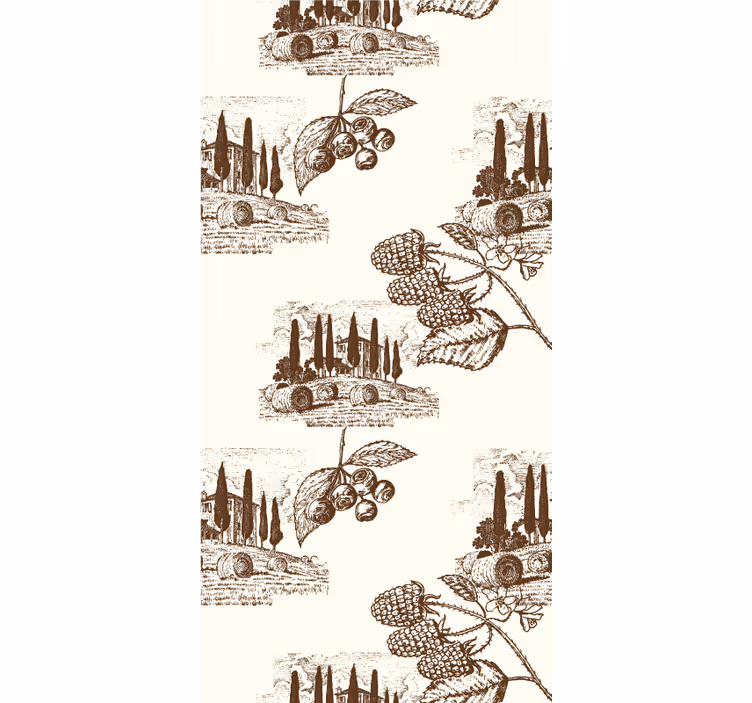 Rulou geam vintage model elegant de viță de vie - TenStickers