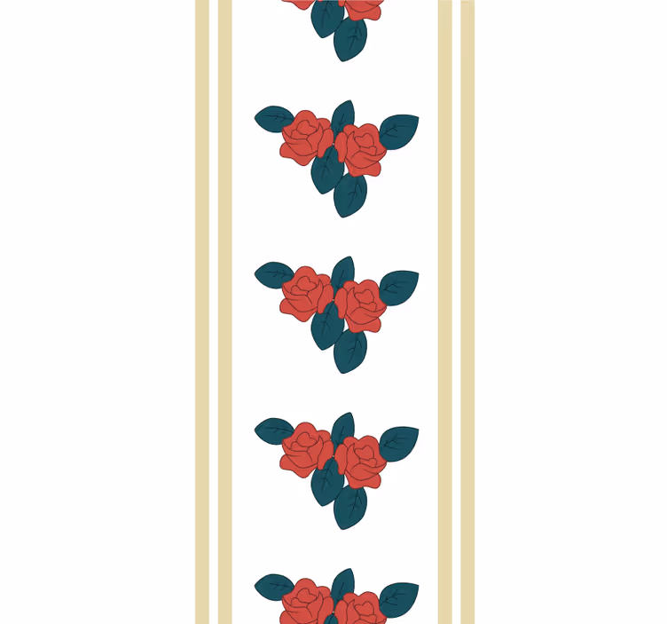 Rulou geam floral model de trandafiri cu frunze - TenStickers