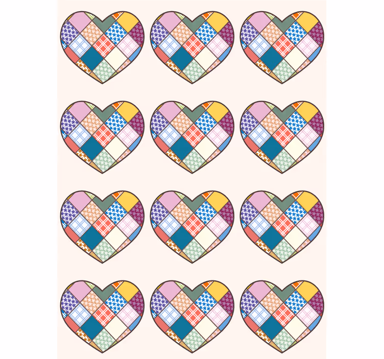 Rulou geam romantic inimi colorate de mozaic - TenStickers