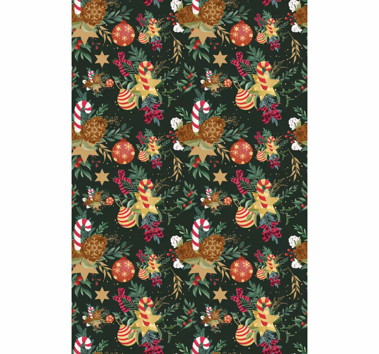 Rulou geam floral elemente de bomboane festive - TenStickers